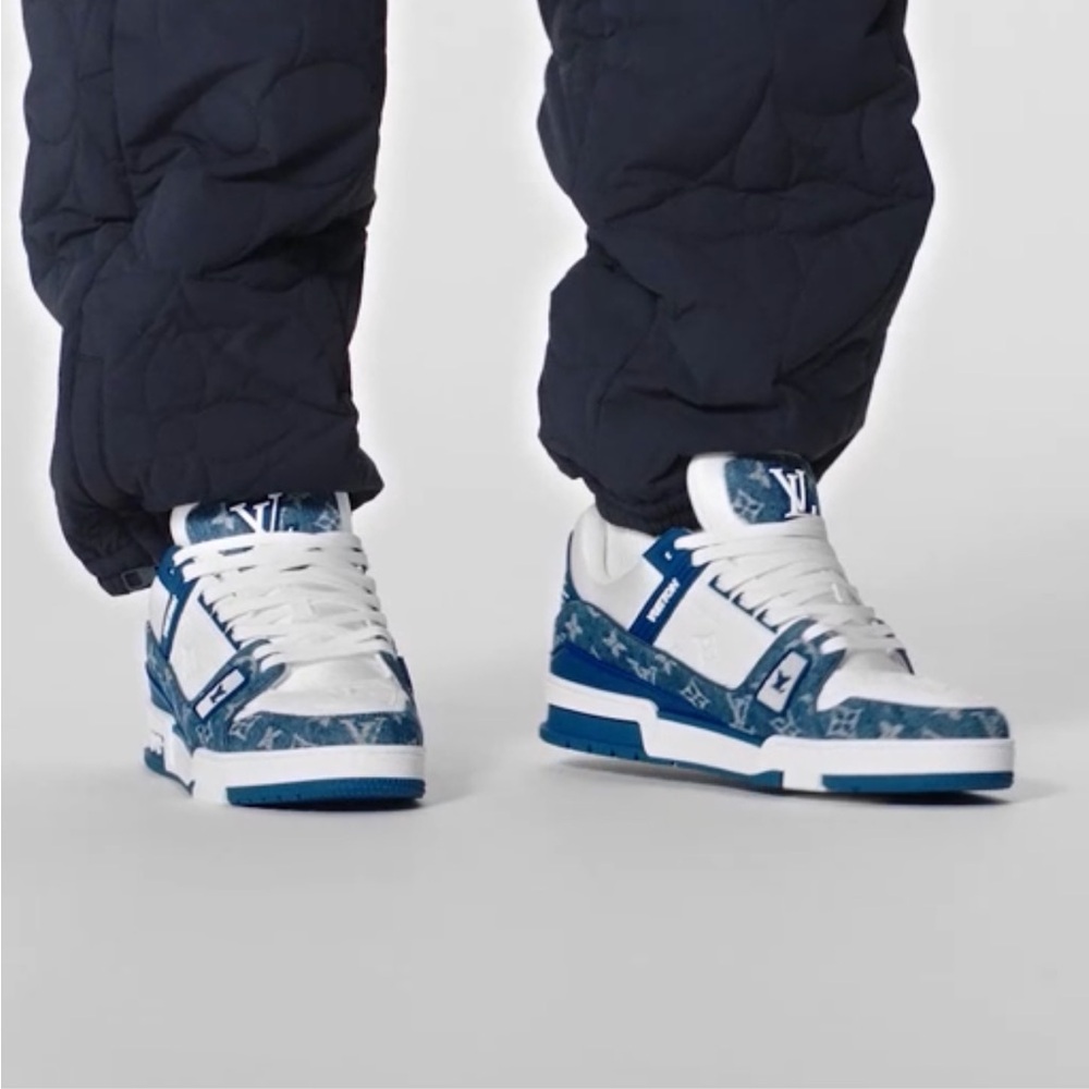 Louis Vuitton Blue and White Sneakers